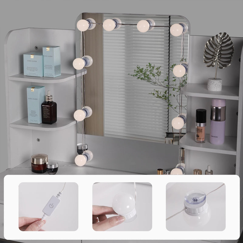 Bureaux de maquillages avec miroirs led       (1 couleurs)