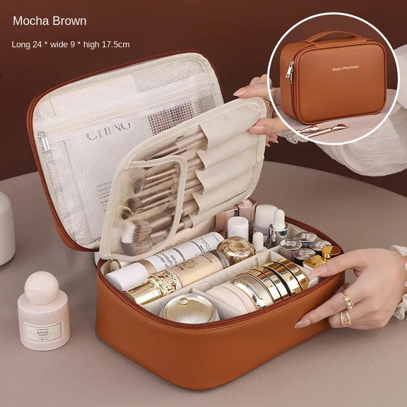 Grand trousse de maquillage à cosmétiques portable (4 couleurs)